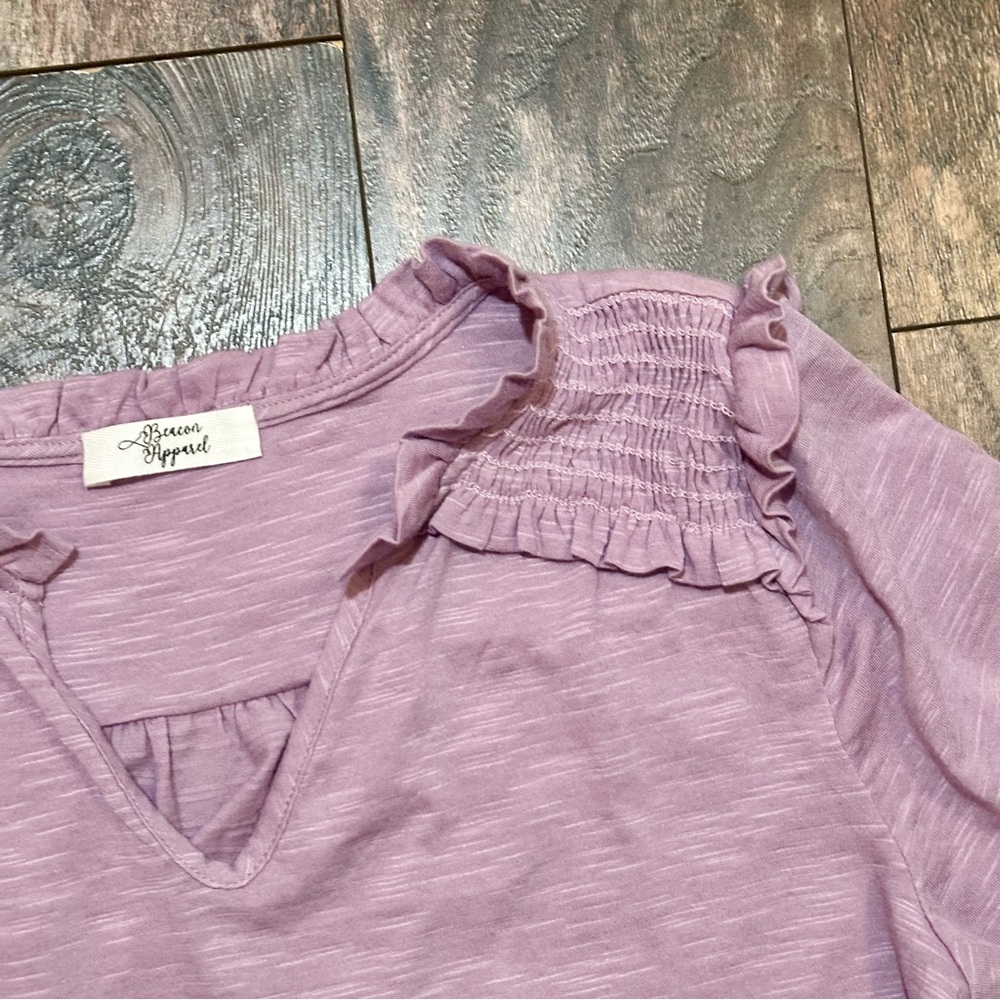 Beacon Apparel by Stitchfix 3/4 sleeve purple top size medium - Picture 4 of 11